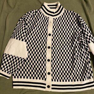 Dressed in Lala - Get What I Want Grandpa Cardigan in Black + White S/M